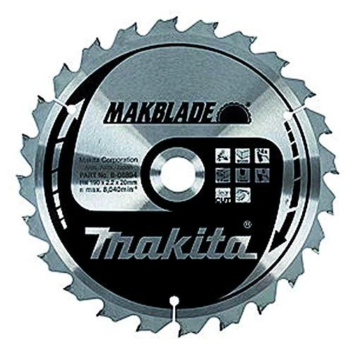 Makita T.C.T. pjūklas MAKBLADE 190X2.2X20mm 5° T48 B-08953 T.C.T • 190 x20 mm • T48 • 5° • Medienai