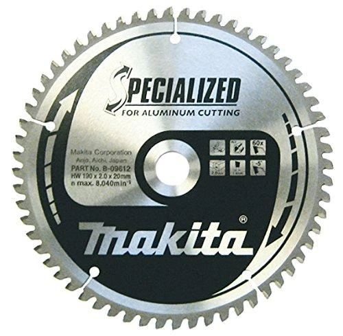Makita T.C.T. pjūklas SPECIALIZED 190X2X20mm -5° T60 B-09612 T.C.T • 190 x20 mm • T60 • -5° • Aliuminiui