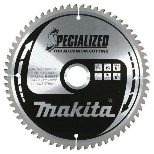 Makita T.C.T. pjūklas SPECIALIZED 250X2.4X30mm -5° T80 B-09634 T.C.T • 250 x30 mm • T80 • -5° • Aliuminiui