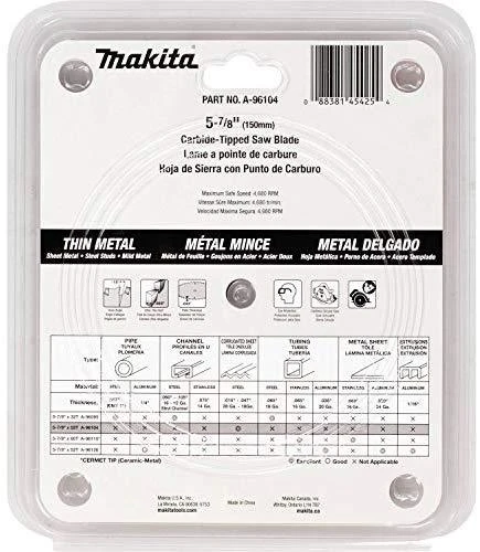 Makita T.C.T. pjūklas SPECIALIZED 150X1.4X20mm -15° T52 B-47042 T.C.T • 150 x20 mm • T52 • -15° • Plonam metalui