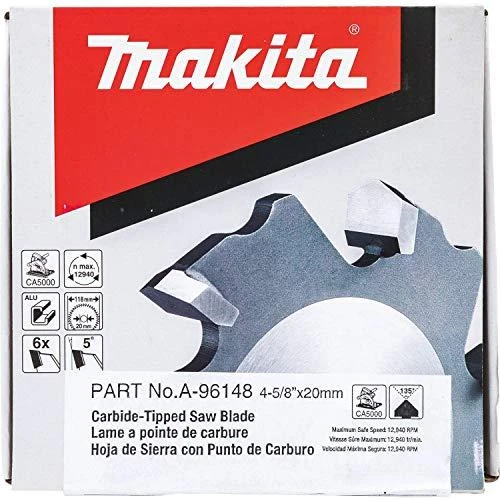 Makita T.C.T. pjūklas SPECIALIZED 118X18X20mm 5° T6 B-48860 T.C.T • 118 x20 mm • T6 • 5° • Kompozitinėm aliuminio plokštėms