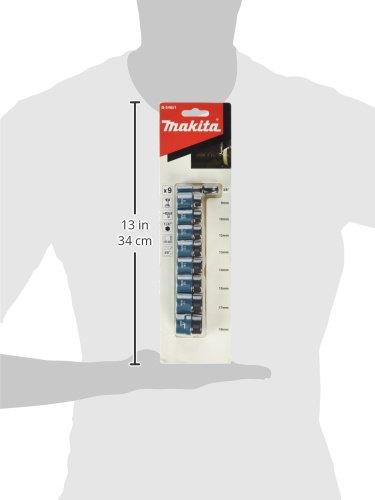 Makita B-54651 Sukimo antgalių komplektas 9 vnt. 3/8" (adapter 1/4",8,10,12,13,14,15,17,18), CR-MO
