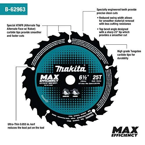 Makita B-62979 T.C.T. pjovimo diskas 165X1.4X20mm 23° T25 EFFICUT