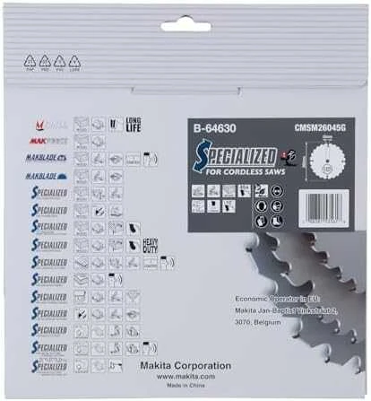Makita T.C.T. pjūklas EFFICUT 260X2.15X30mm 10° T45 B-64624 T.C.T • 260 x30 mm • T45 • 10° • Medienai