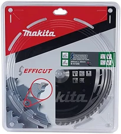 Makita T.C.T. pjūklas EFFICUT 305X2.15X30mm 10° T60 B-67256 T.C.T • 305 x30 mm • T60 • 10° • Medienai