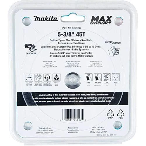 Makita T.C.T. pjūklas EFFICUT METAL 136X1.1X20mm 0° T45 B-69272 T.C.T • 136 x20 mm • T45 • 0° • Metalui/Nerūd. plienui