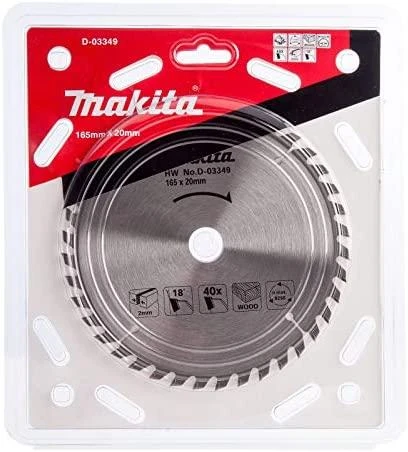 Makita T.C.T. pjūklas 165X2X20mm 18° T40 D-03349 T.C.T • 165 x20 mm • T40 • 18° • Medienai