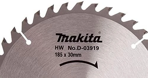 Makita T.C.T. pjūklas 185X2X30mm 18° T40 D-03919 T.C.T • 185 x30 mm • T40 • 18° • Medienai