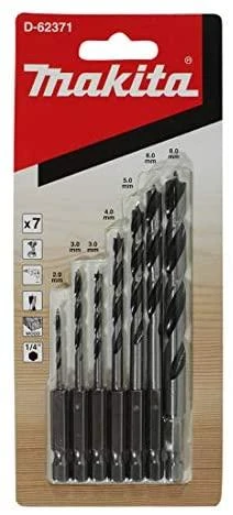 Grąžtas Makita 1/4" Grąžtų komplektas medžiui D-62371