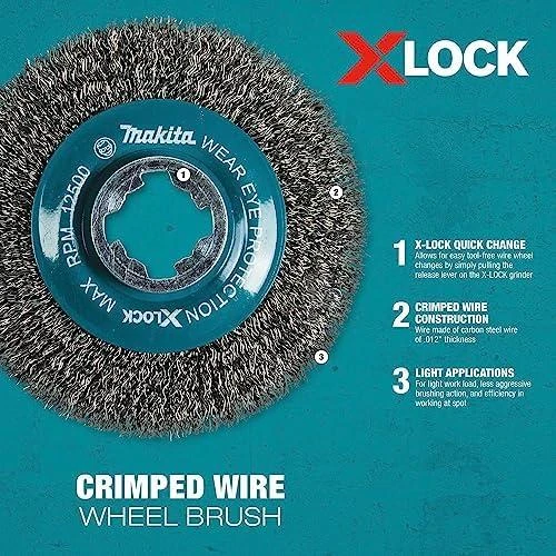 Makita Vielinis šlifavimo diskas, banguota viela, 0.3mm, Ø 115 mm, X-LOCK D-73427