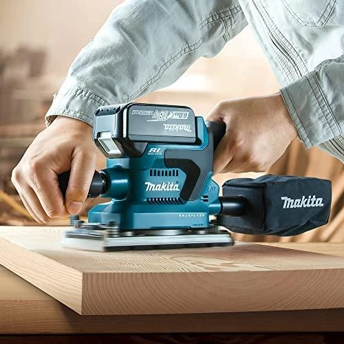 Plokštuminis šlifuoklis Makita DBO380RTJ; 18 V; 2x5,0 Ah akum.