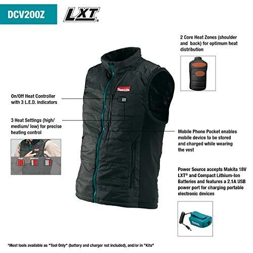 Akumuliatorinė šildanti liemenė MAKITA DCV200Z XL