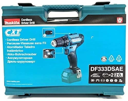 Makita akumuliatorinis suktuvaas - gręžtuvas DF333DSAE 12V 2x2.0Ah