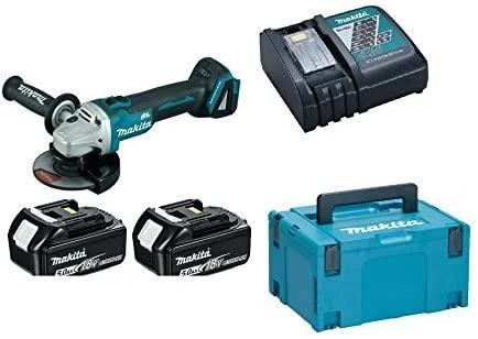 Makita DGA506RTJ Akumuliatorinis kampinis šlifuoklis, 18 V, ø125mm, 2X5,0Ah, 8500 min-1, MAKPACK