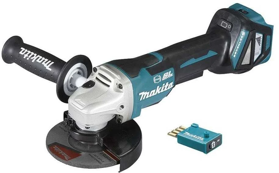 Makita DGA518ZU Akumuliatorinis kampinis šlifuoklis, greičio reguliavimas 3000-8500min-1, 18V, ø125mm, "paddle" jungiklis, AWS, Be akumuliatorių ir kroviklio!