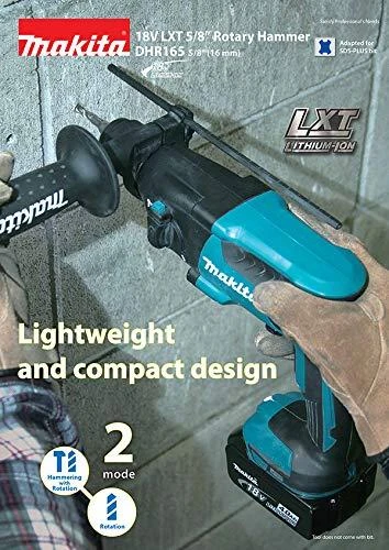 Makita DHR165Z Akumuliatorinis perforatorius, 18 V, SDS+, LED, Be akumuliatorių ir kroviklio!