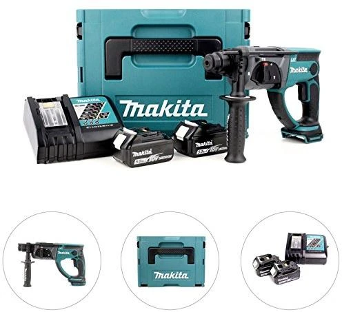 Makita DHR202RTJ rinkinio sudėtis su priedais