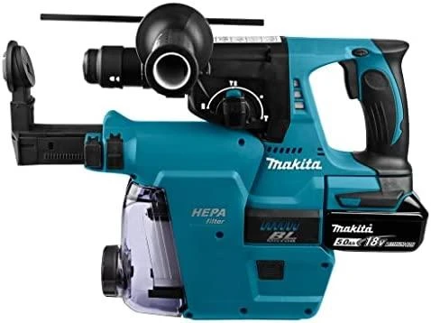 Makita DHR243RTJW Akumuliatorinis perforatorius 18 V 2x 5,0 Ah Li-ion, SDS-PLUS 2,0 J, 3,3kg LED, greitai pakeičiamas grąžto griebtuvas, BL-motor