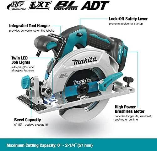 Makita DHS680Z Akumuliatorinis diskinis pjūklas, 18 V, 57 mm, ø165x20, Be akumuliatorių ir kroviklio!