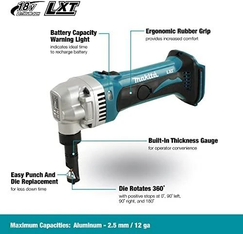 Makita DJN161Z Akumuliatorinės skardos žirklės, 18 V, plienas 1,6 mm, nerūdijantis plienas 1,2 mm, min. pjo, Be akumuliatorių ir kroviklio!