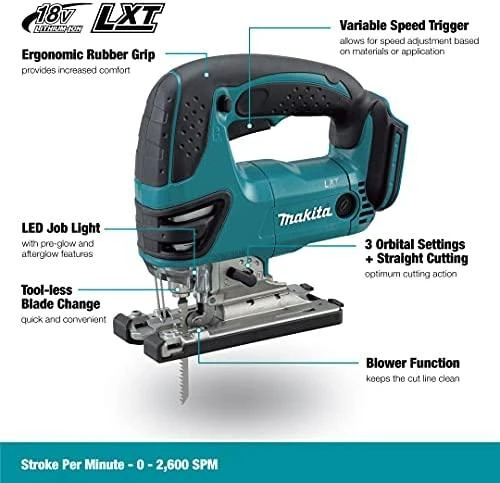 Makita DJV180Z Akumuliatorinis siaurapjūklis 18 V Li-ion, Be akumuliatorių ir kroviklio!