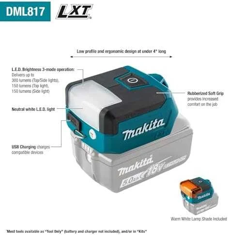 Makita Akumuliatorinis LXT® prožektorius DML817 14,4V / 18V • 300 lx
