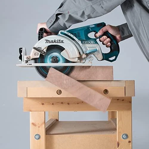 Makita DRS780Z Akumuliatorinis diskinis pjūklas, 2x18V, 65 mm, ø185x30mm, Be akumuliatorių ir kroviklio!