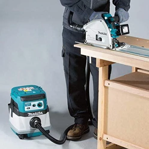 Makita DSP601ZJU Akumuliatorinis diskinis pjūklas, 56 mm, 165x20 mm, 2X18V, pjovimas kampu nuo -1° iki +48°, Bluetooth!!! lagaminas