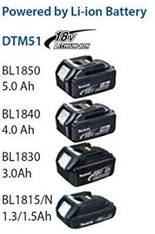 Makita DTM51Z Akumuliatorinis universalus švytuoklinis įrankis 18V 6000-20000 judesiai per min, amplitudė 3,2°; Be akumuliatorių ir kroviklio!
