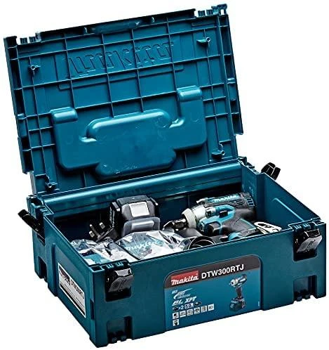Makita DTW300RTJ Akumuliatorinis smūginis veržliasukis 18V, 2x5,0Ah Li-ion, 330 Nm, 1/2", LED, MAKPACK