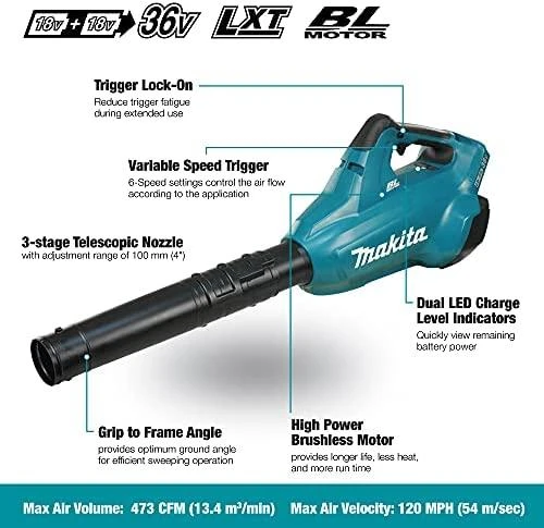 Makita Akumuliatorinis pūstuvas DUB362Z 2x18V be akumuliatorių ir kroviklio