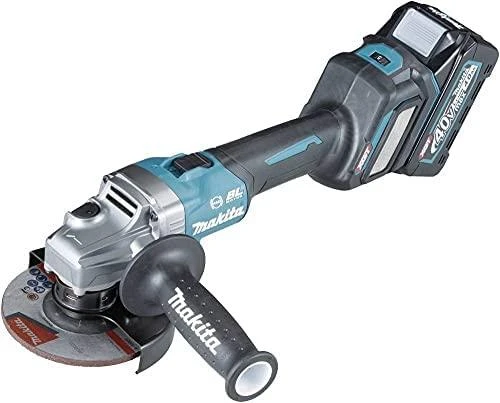 Makita GA023GM201 Kampinis šlifuoklis XGT, 125MM, 0-8500RPM; bešepetėlinis variklis, 2X4,0Ah; greitasis kroviklis; elektrinis stabdys; AFT; AWS (be AWS lusto); MAKPAC lagaminas; slankusis jungiklis, reguliuojamas greitis