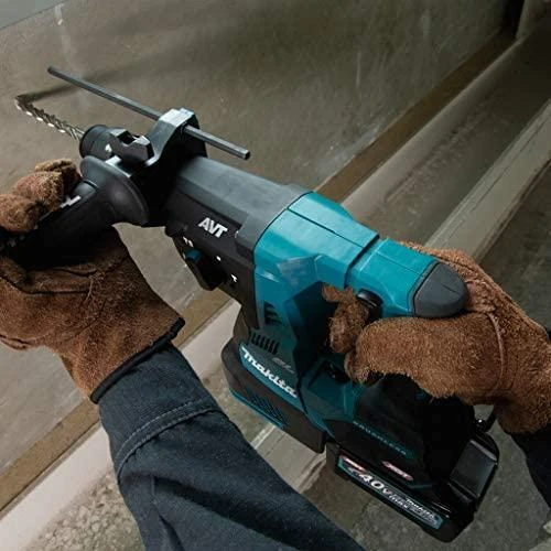 Makita HR004GM201 Perforatorius XGT, 2,9 J, 28mm; 4,1kg, bešepetėlinis variklis, greitojo keitimo griebtuvas, 2X4,0Ah, greitasis kroviklis; AVT; XPT; MAKPAC lagaminas