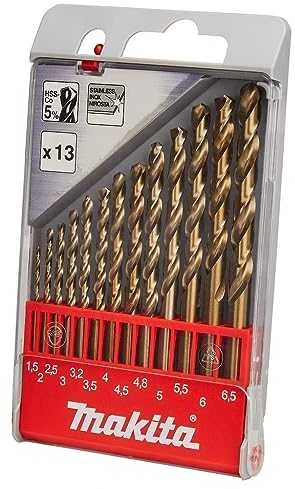 Grąžtas Makita HSS-Co Metalo grąžtų rinkinys 13 dalių. D-57180 (1,5-6,5mm) HSS-Co 5%