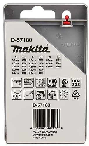 Grąžtas Makita HSS-Co Metalo grąžtų rinkinys 13 dalių. D-57180 (1,5-6,5mm) HSS-Co 5%