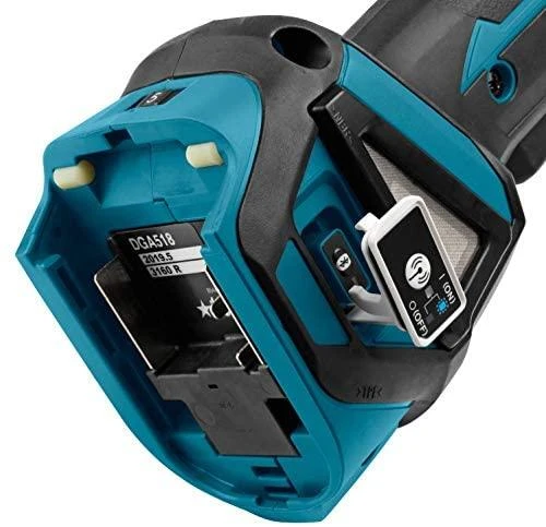 Makita DGA518 akumuliatoriaus jungtis ir AWS modulis