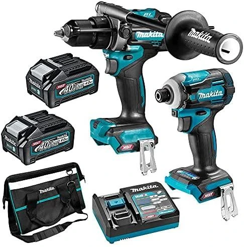 Makita DK0114G201 XGT Akumuliatorinių įrankių komplektas HP001G + TD001G + DC40RA + BL4040x2 + ADP10 + TOOLBAG (2 vnt Combo)