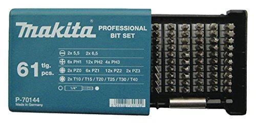 Makita Sukimo antgalių komplektas 61 vnt. (5.5; 6.5;PH1;PH2;PH3;PZ0;PZ1;PZ2,PZ3,T10;T15;T20;T25;T30;T40) P-70144