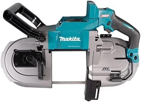 Makita PB002GZ Akumuliatorinis juostinis pjūklas XGT, 127x127 mm, bešepetėlinis variklis, XPT, Be akumuliatorių ir kroviklio!