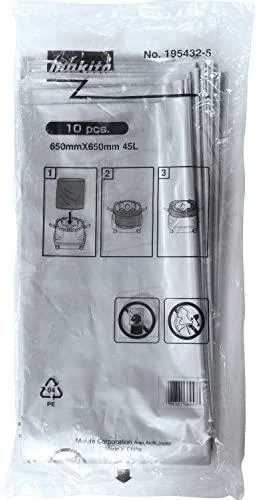 Makita 195432-5 Plastikinis dulkių maišas (10Vnt.) DVC860,DVC861, DVC862, DCS863, DVC864