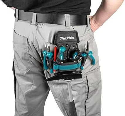 Makita Sutvirtintas 3-jų skyrių įrankių dėklas su tvirtinimu plaktukui. Kabinamas prie diržo. E-15285