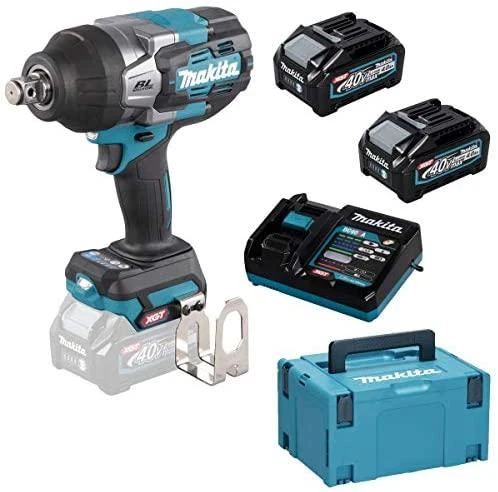 Makita TW001GM201 Smūginis veržliasukis XGT, 3/4", 1800Nm, 2xLED, bešepetėlinis variklis, 2X4,0Ah, greitasis kroviklis; MAKPAC lagaminas