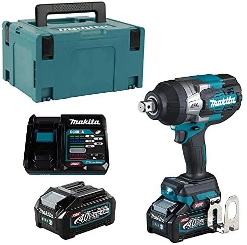 Makita TW001GM201 Smūginis veržliasukis XGT, 3/4", 1800Nm, 2xLED, bešepetėlinis variklis, 2X4,0Ah, greitasis kroviklis; MAKPAC lagaminas