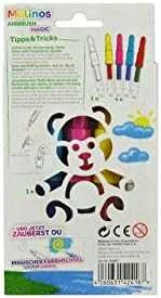Malinos Malinos Airbrush Pens Magic Teddy 5 spalvos + trafaretas 5+