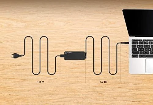 Manhattan 65W adapteris su 2,4 m bendro ilgio laidų sistema