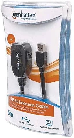 StarTech Manhattan 5m USB 3.0 USB kabelis 3.2 Gen 1 (3.1 Gen 1) USB A Juoda