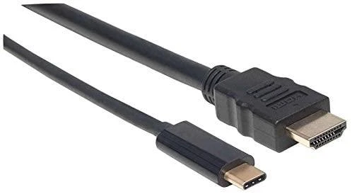 Intracom MANHATTAN USB-C į HDMI Adapteris Cable 2m juodas Konvertuoja DP Alt režimo signalą į HDMI 4K išvestį 2 m 6 pėd.