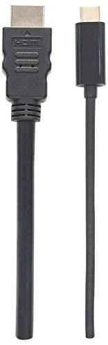 Intracom MANHATTAN USB-C į HDMI Adapteris Cable 2m juodas Konvertuoja DP Alt režimo signalą į HDMI 4K išvestį 2 m 6 pėd.