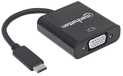 Manhattan 151771 kabelių sąsaja / invertavimo adapteris USB-C VGA Juoda