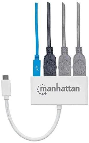 Intracom MANHATTAN USB-C 3.1 Gen 1 Type-C Hub USB Type-C kile su trimis A tipo prievadais ir vienu C tipo maitinimo tiekimo prievadu